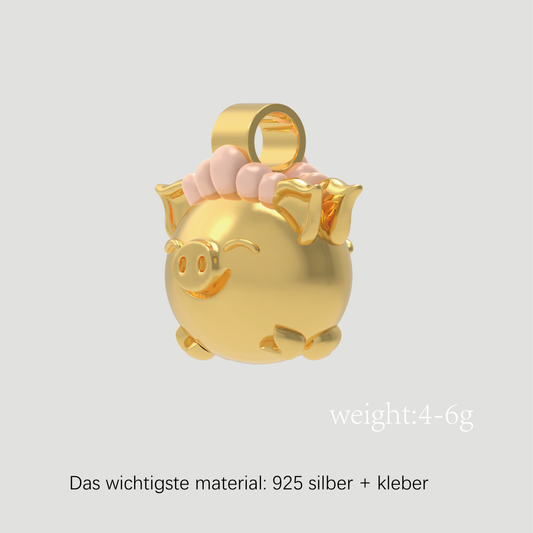 Chinesischer Sternzeichen-Anhänger-Goldenes Schwein