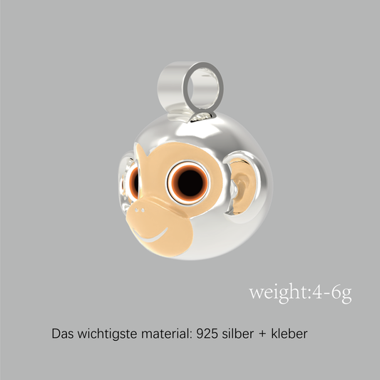 Chinesischer Sternzeichen-Anhänger-Silberner Affe