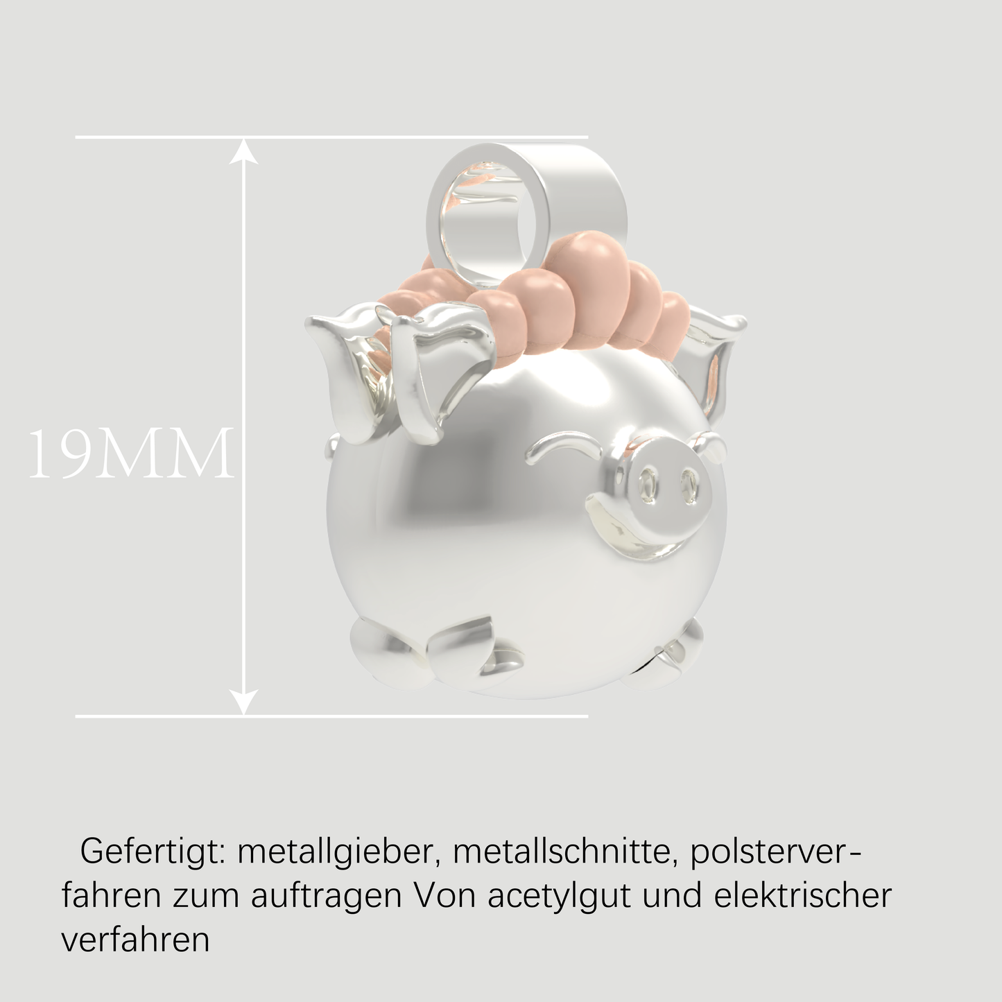 Chinesischer Sternzeichen-Anhänger-Silbernes Schwein