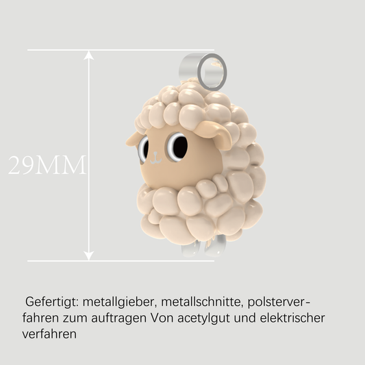 Chinesischer Sternzeichen-Anhänger-Silbernes Schaf