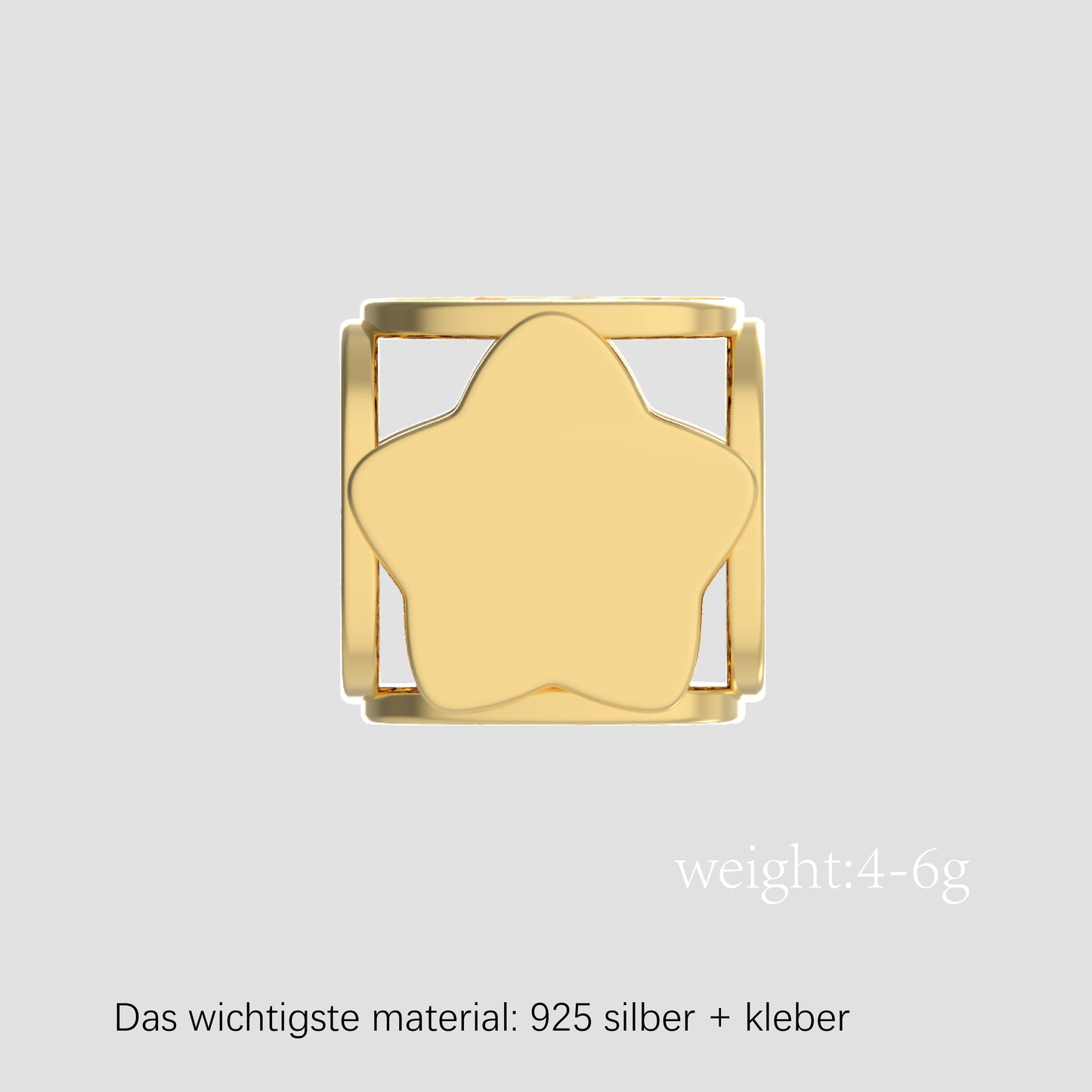 Fashion-Anhänger Buchstabe D-Pures Gold