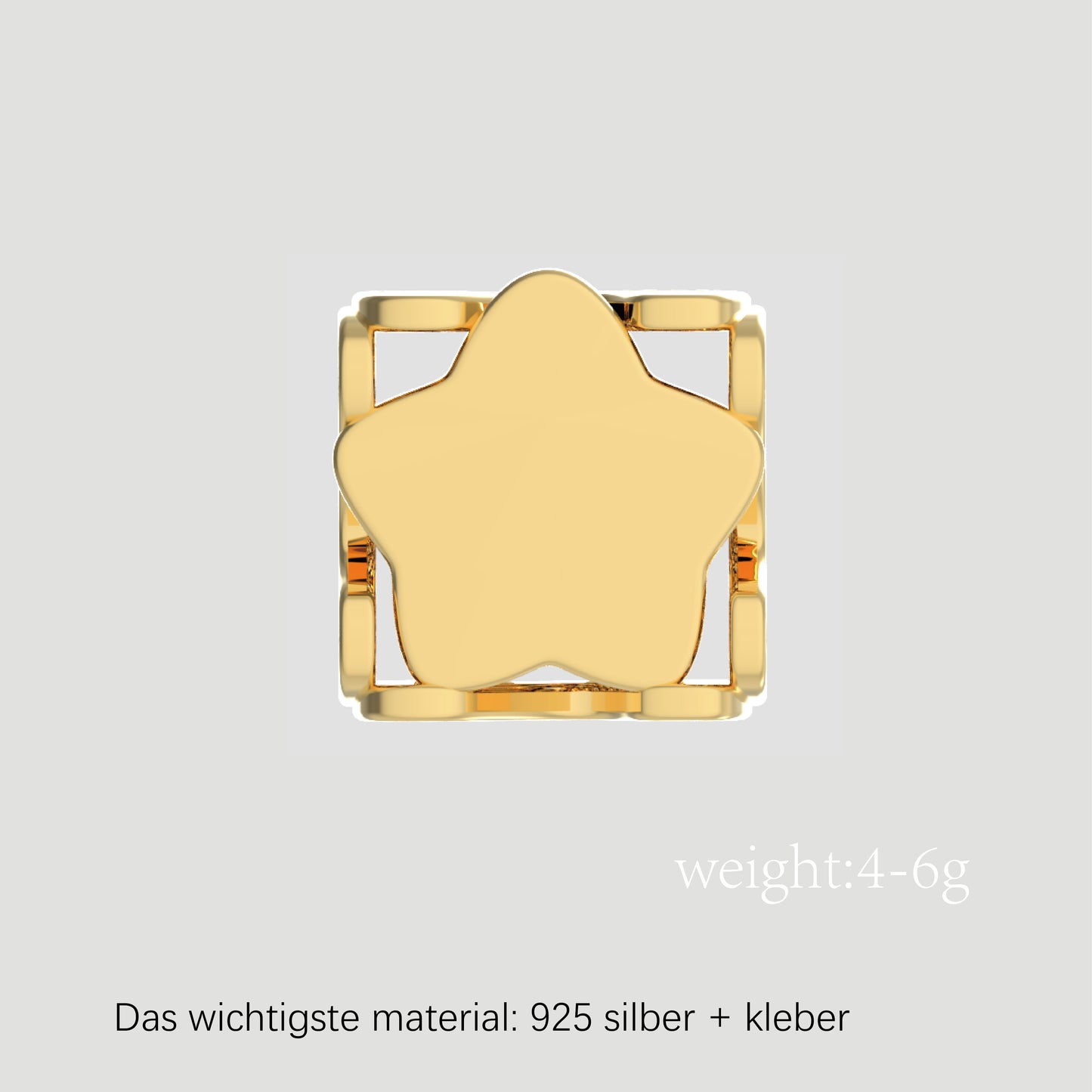 Fashion-Anhänger Buchstabe N-Pures Gold