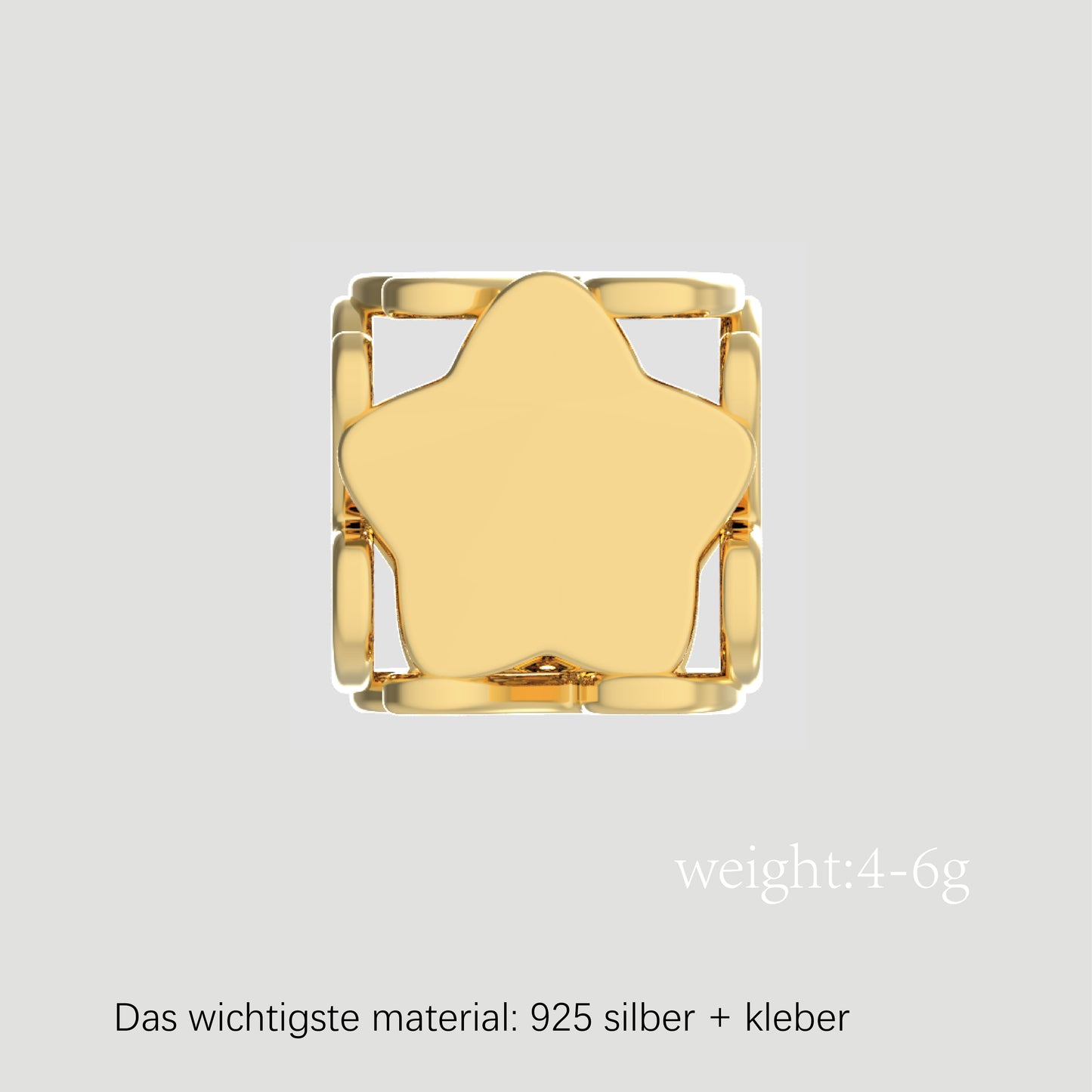 Fashion-Anhänger Buchstabe R-Pures Gold