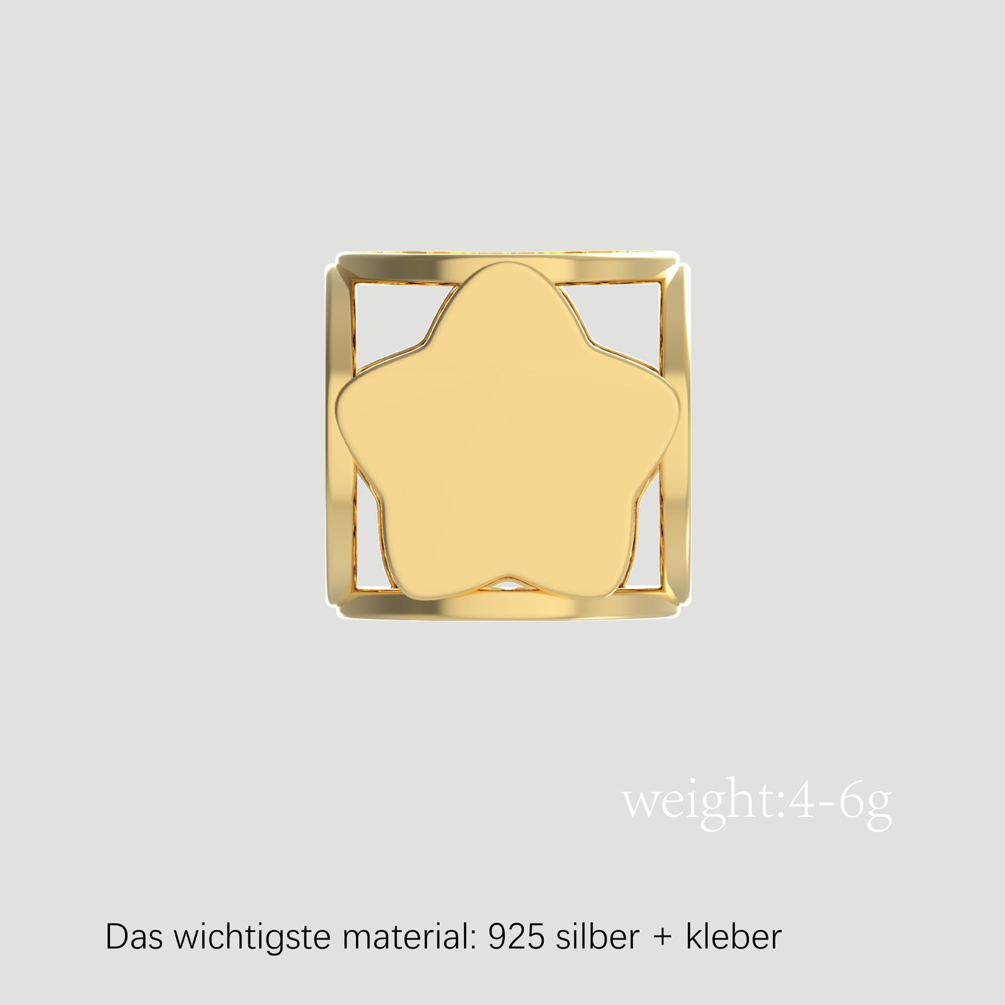 Fashion-Anhänger Buchstabe V-Pures Gold