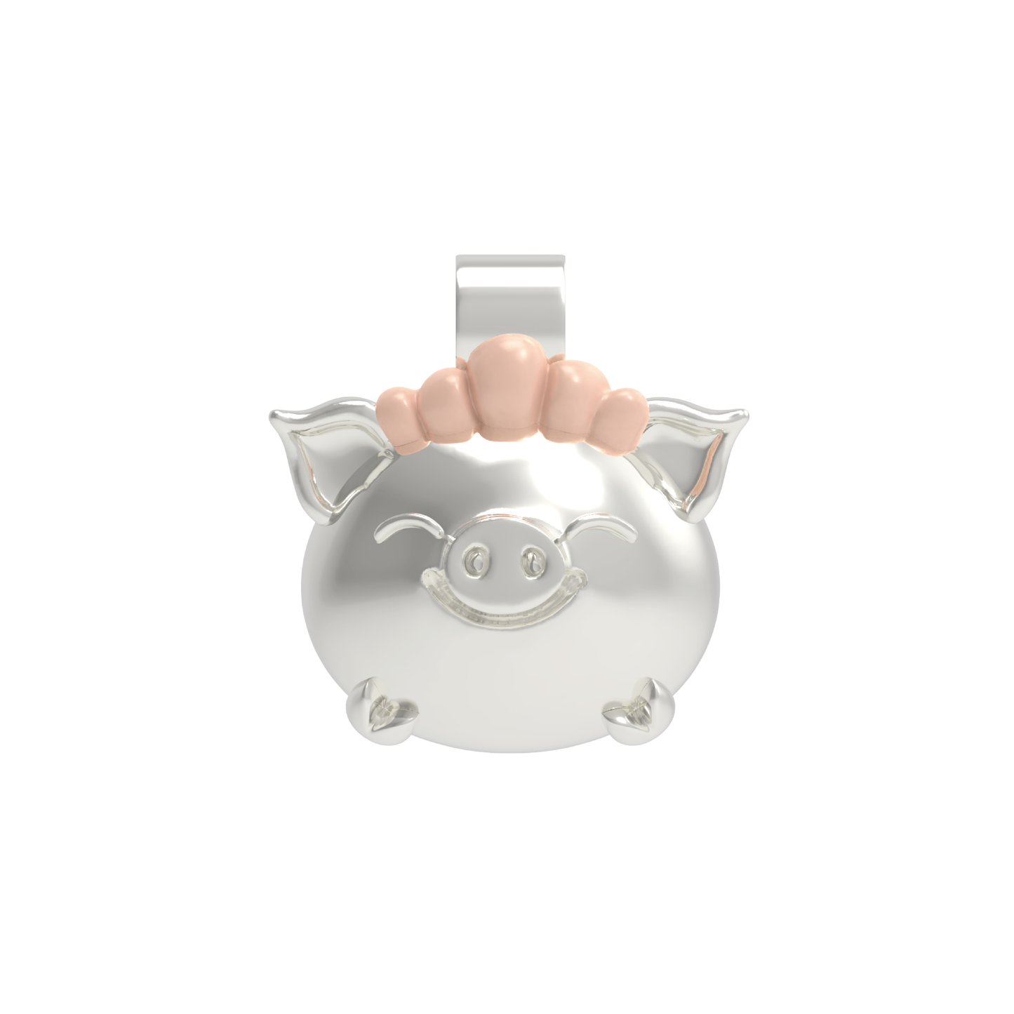 Chinesischer Sternzeichen-Anhänger-Silbernes Schwein