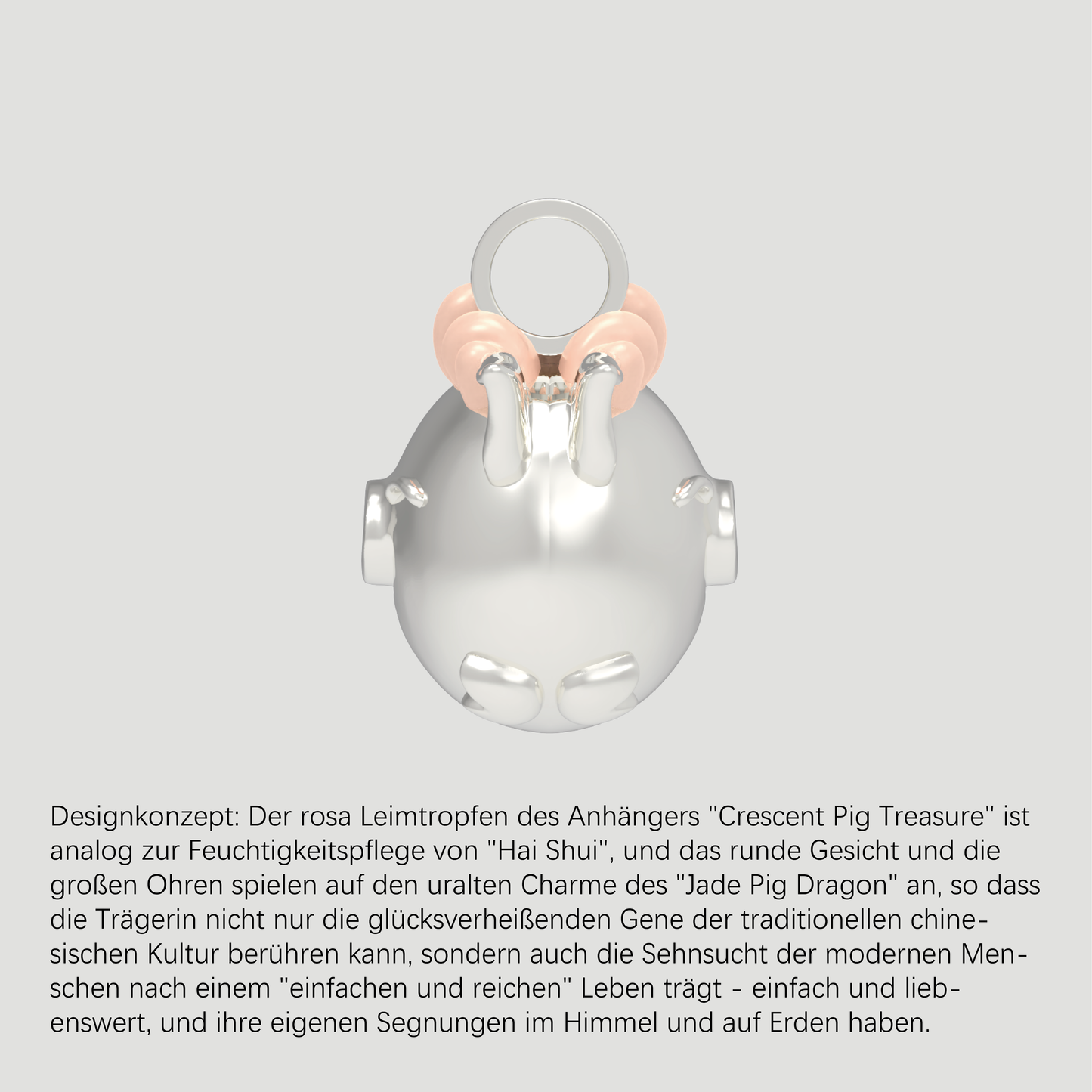 Chinesischer Sternzeichen-Anhänger-Silbernes Schwein