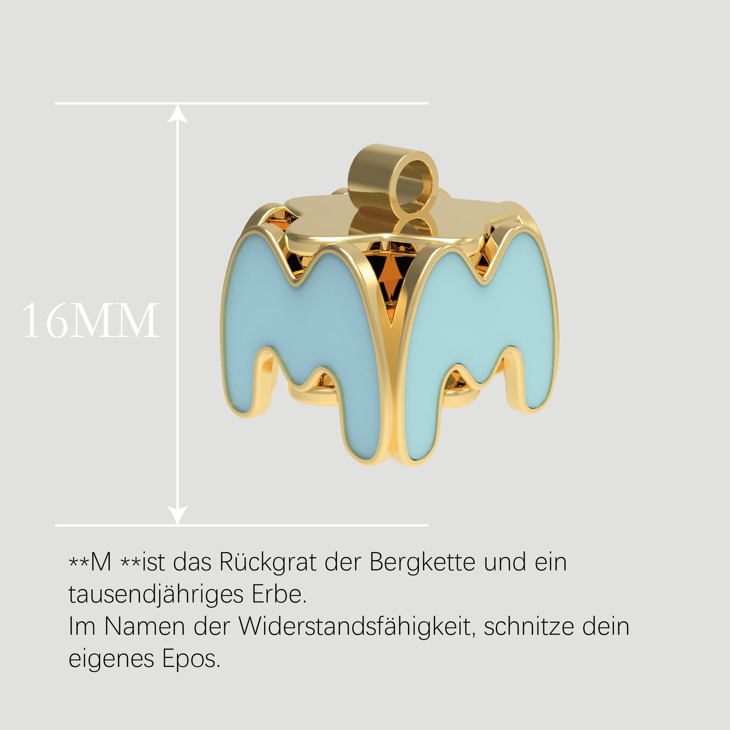 Fashion-Anhänger Buchstabe M-Pures Gold