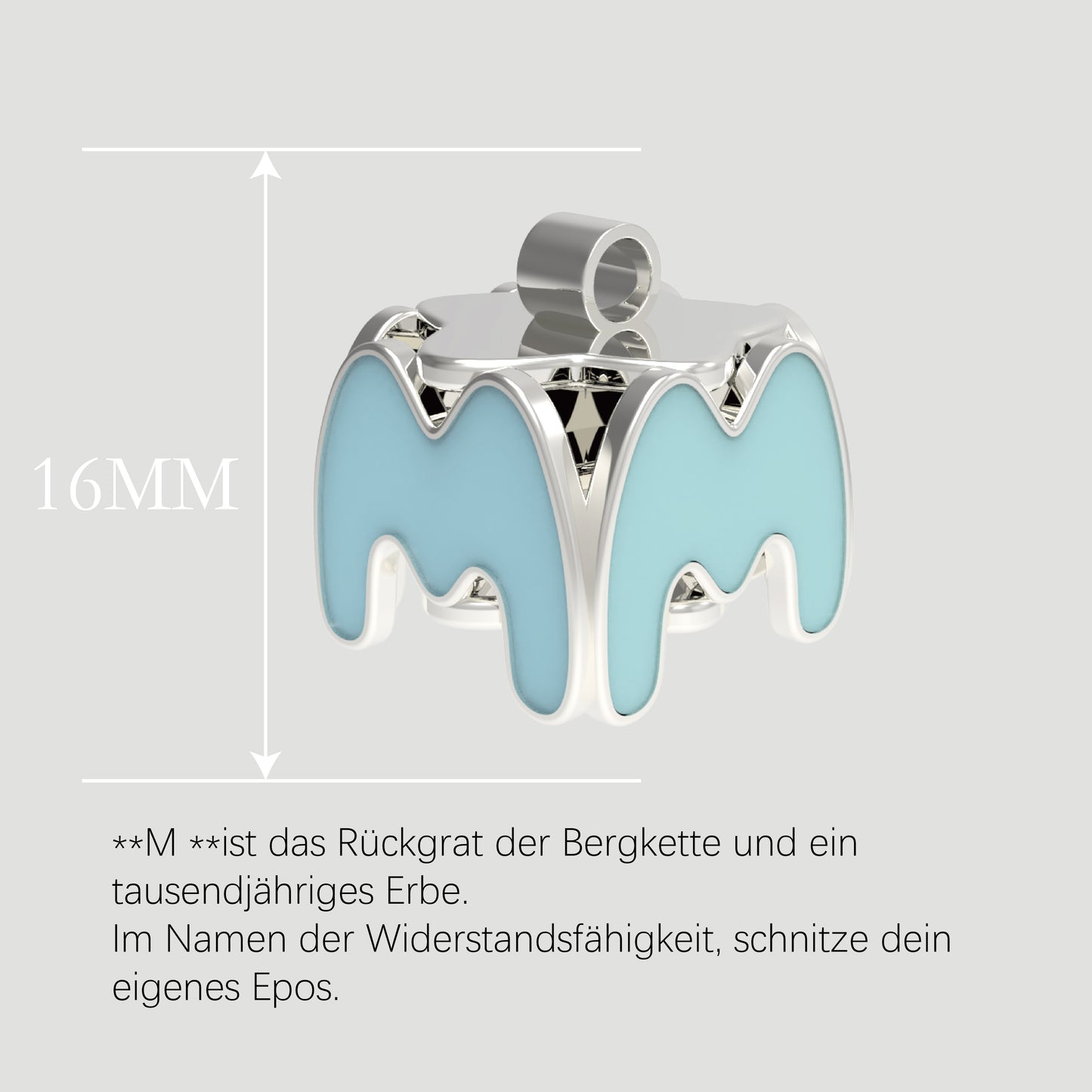 Fashion-Anhänger Buchstabe M-Sterlingsilber