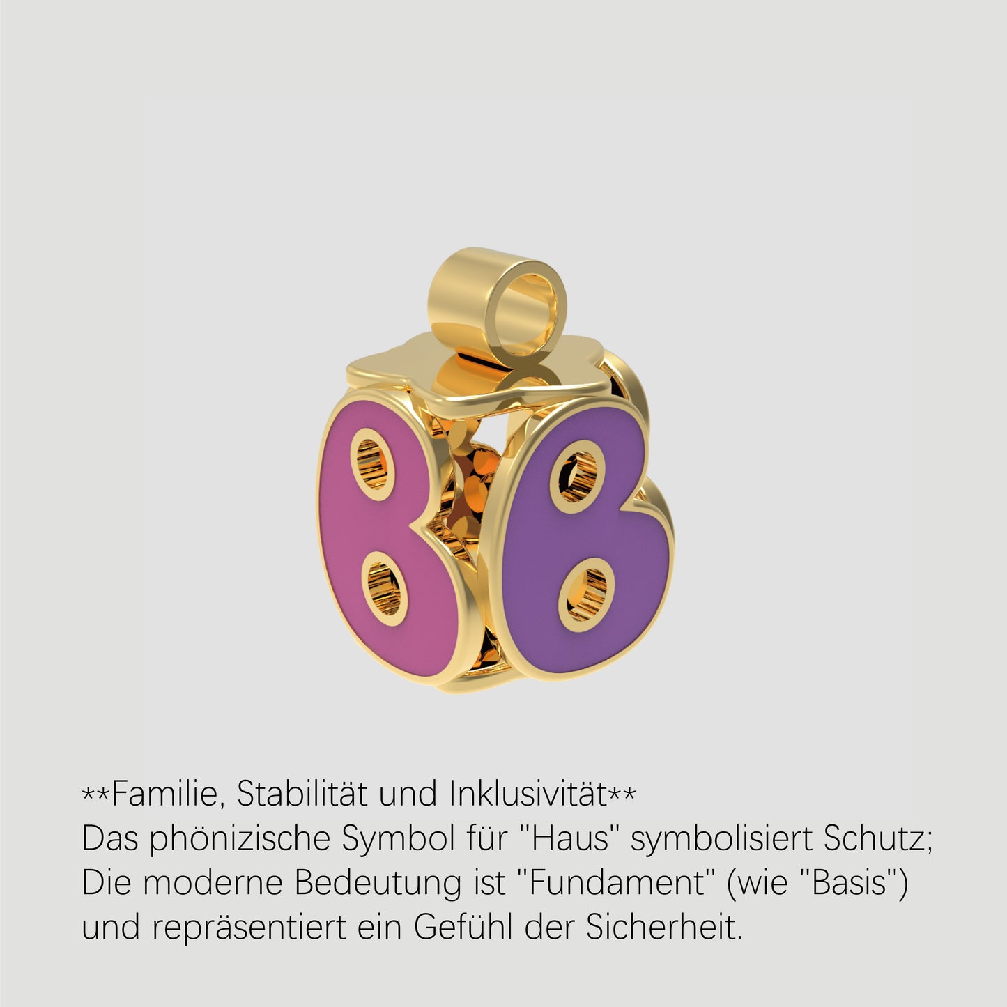 Fashion-Anhänger Buchstabe B-Pures Gold