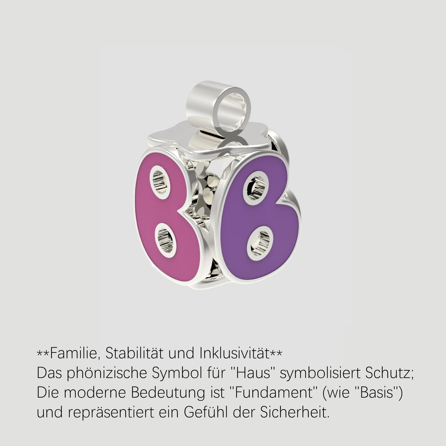 Fashion-Anhänger Buchstabe B-Sterlingsilber