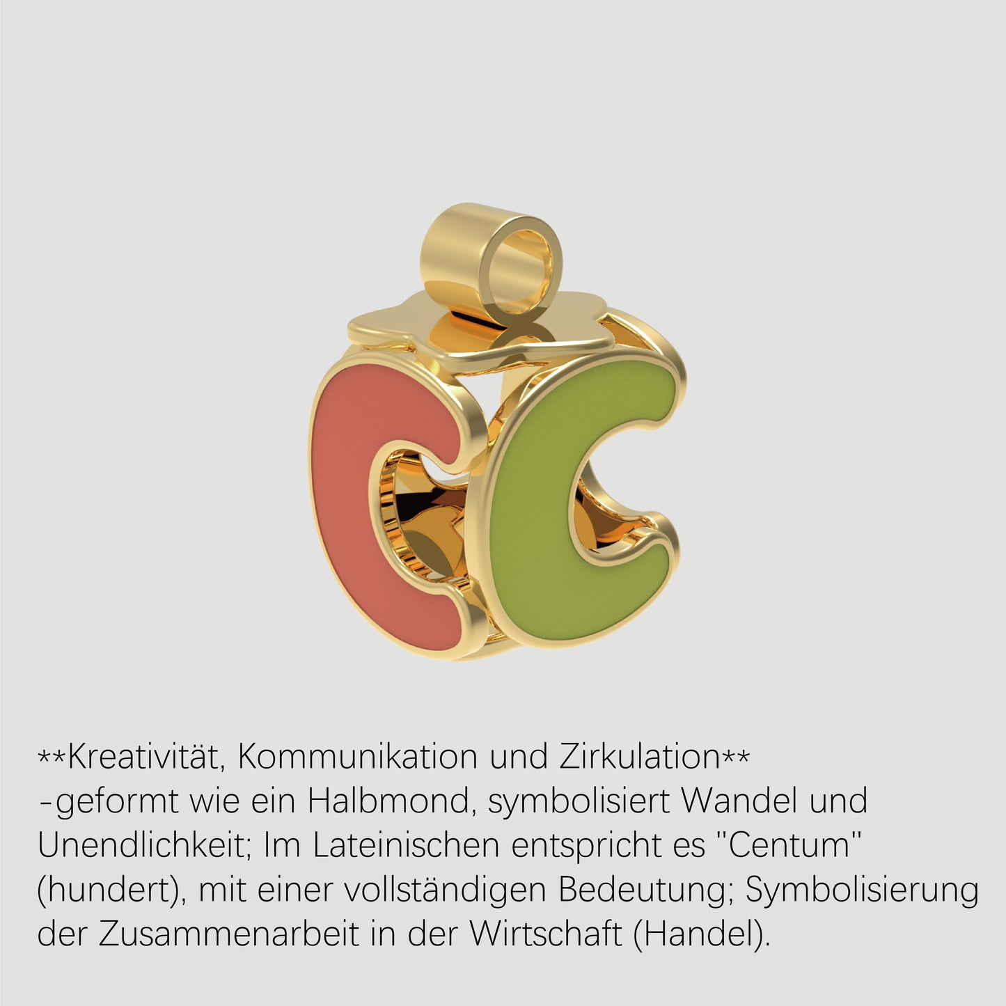 Fashion-Anhänger Buchstabe C-Pures Gold