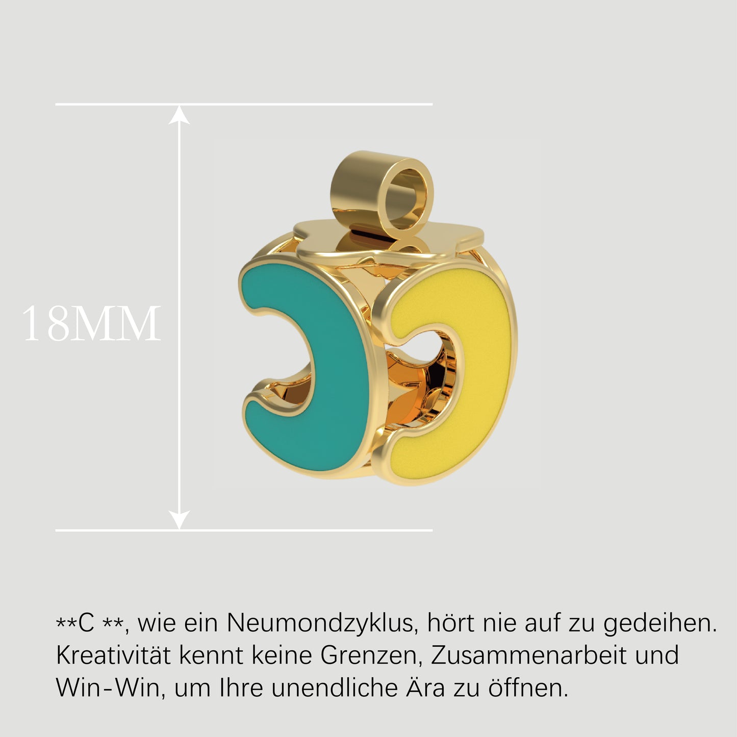 Fashion-Anhänger Buchstabe C-Pures Gold