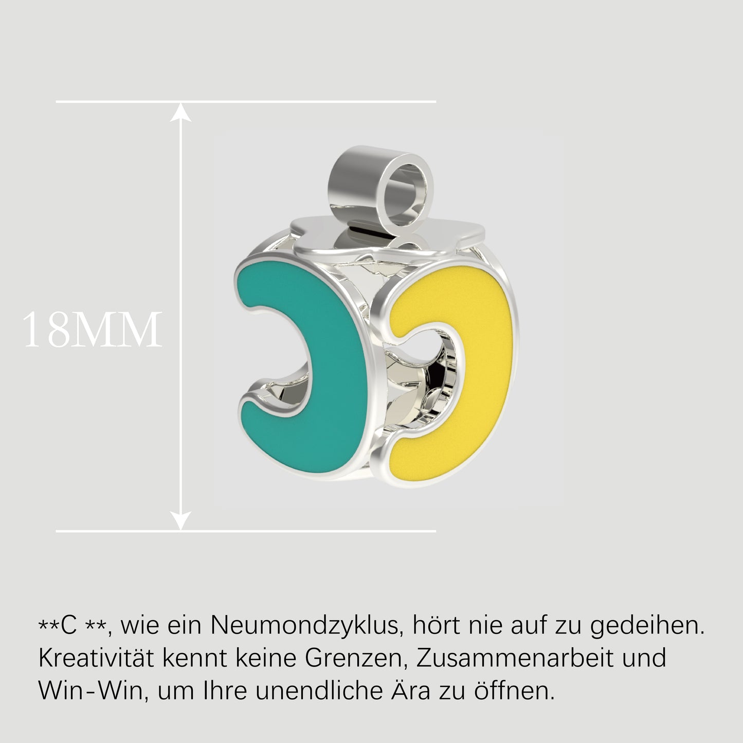 Fashion-Anhänger Buchstabe C-Sterlingsilber