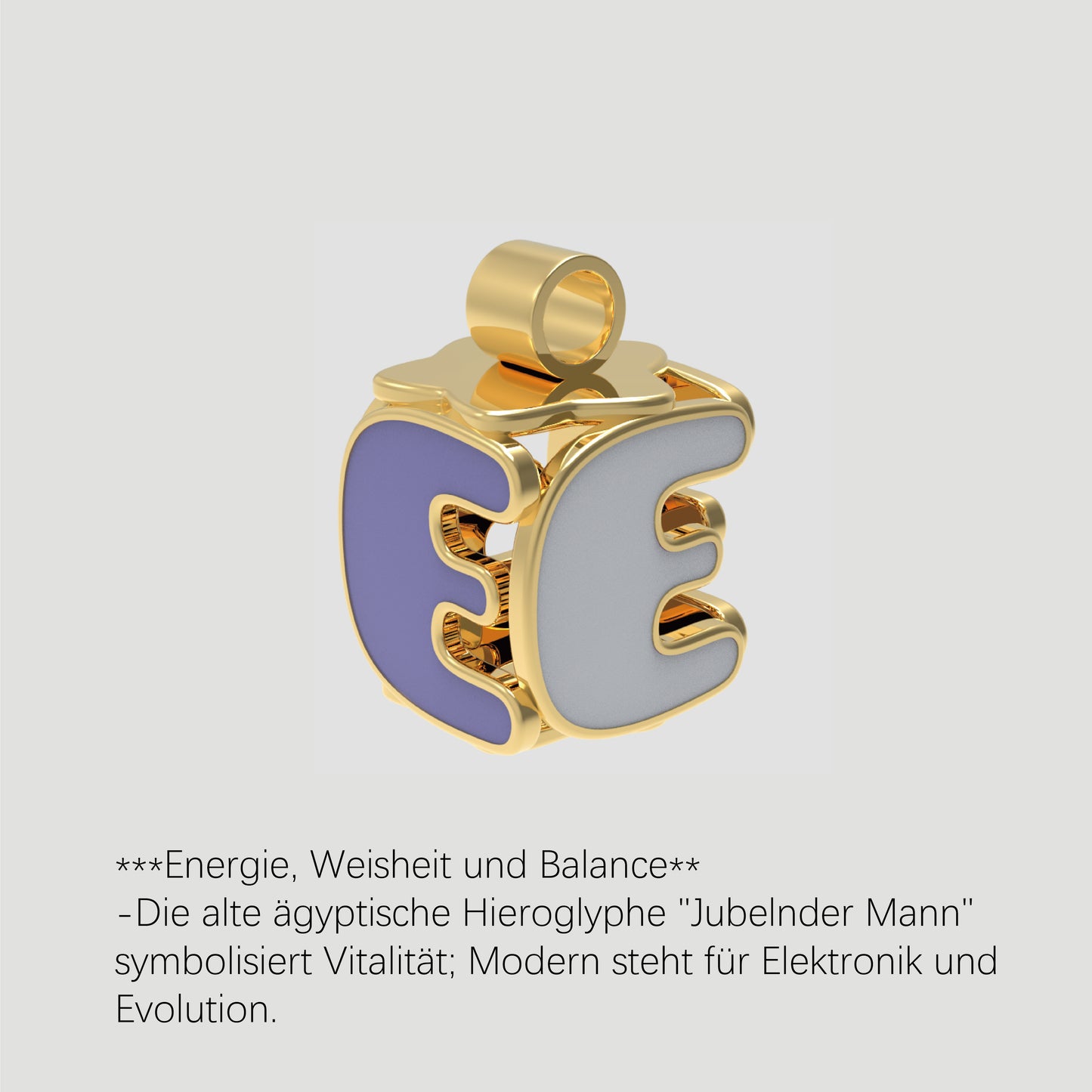 Fashion-Anhänger Buchstabe E-Pures Gold