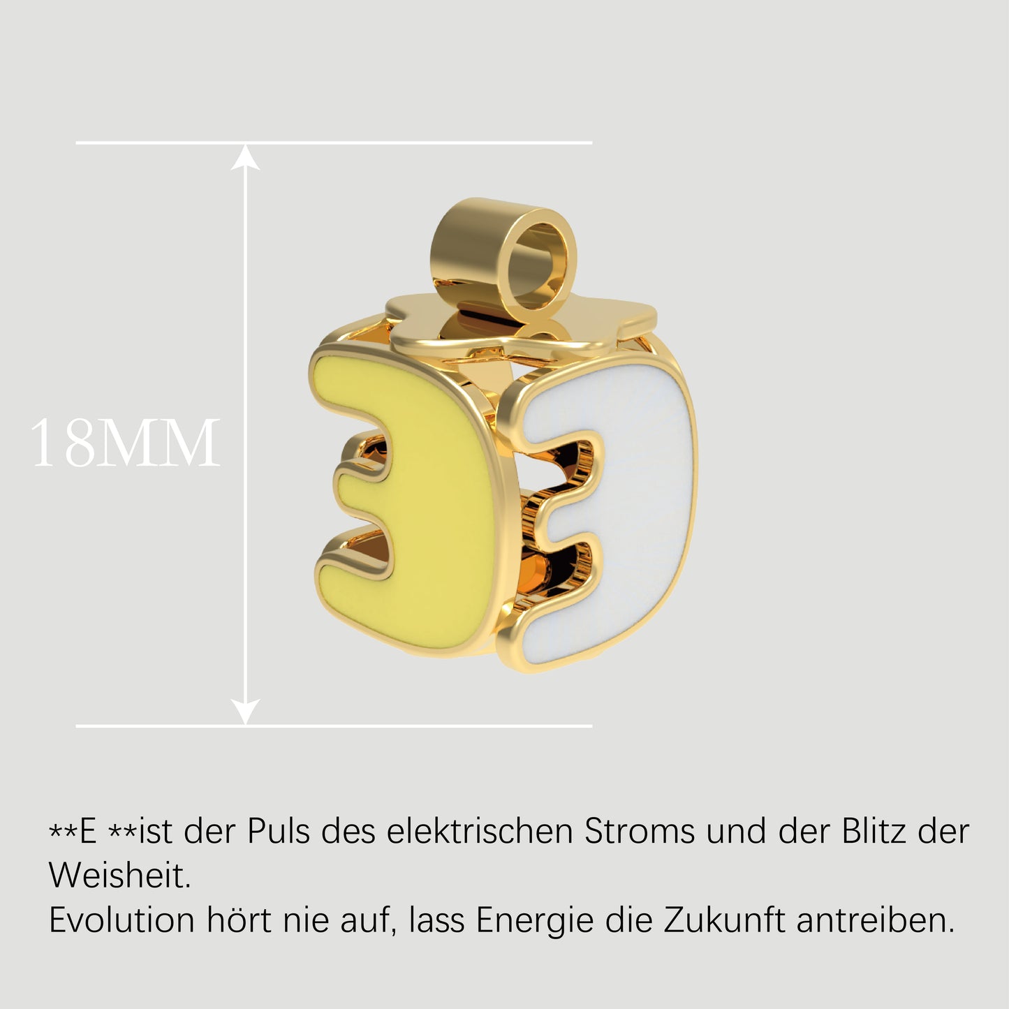 Fashion-Anhänger Buchstabe E-Pures Gold