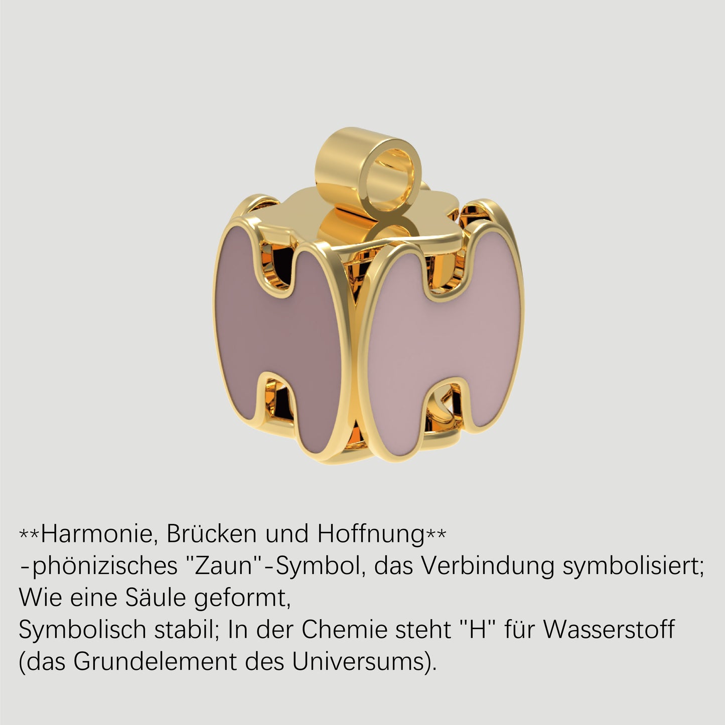 Fashion-Anhänger Buchstabe H-Pures Gold