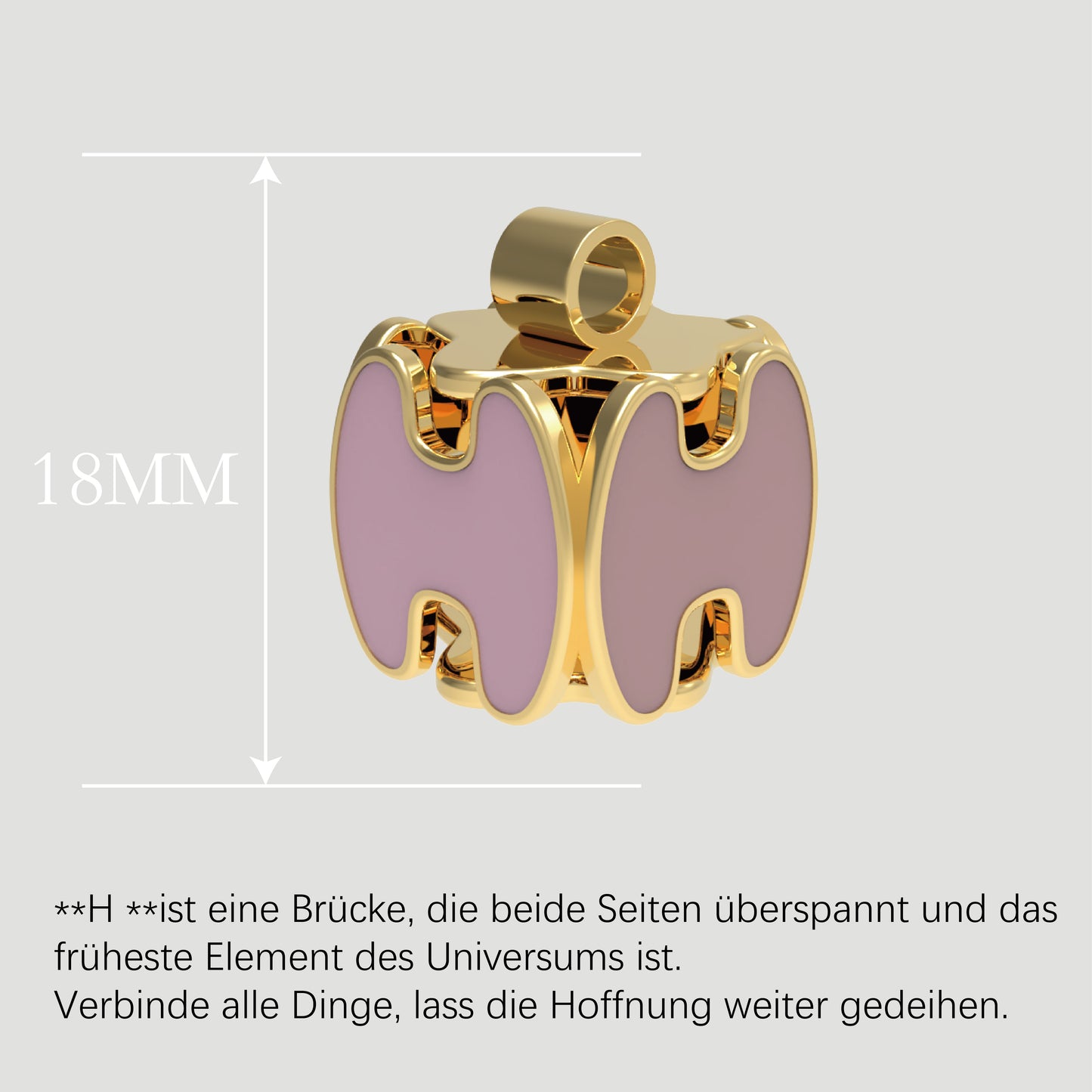 Fashion-Anhänger Buchstabe H-Pures Gold