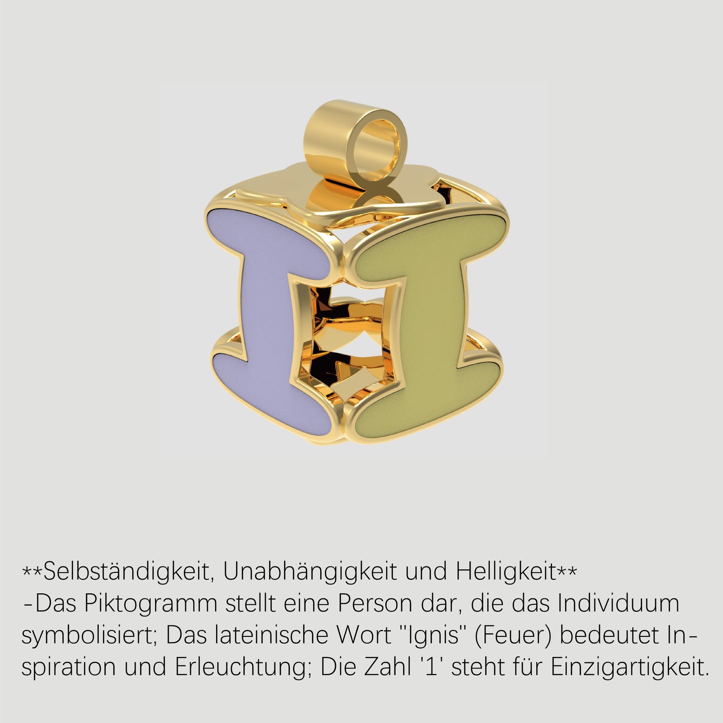 Fashion-Anhänger Buchstabe I-Pures Gold