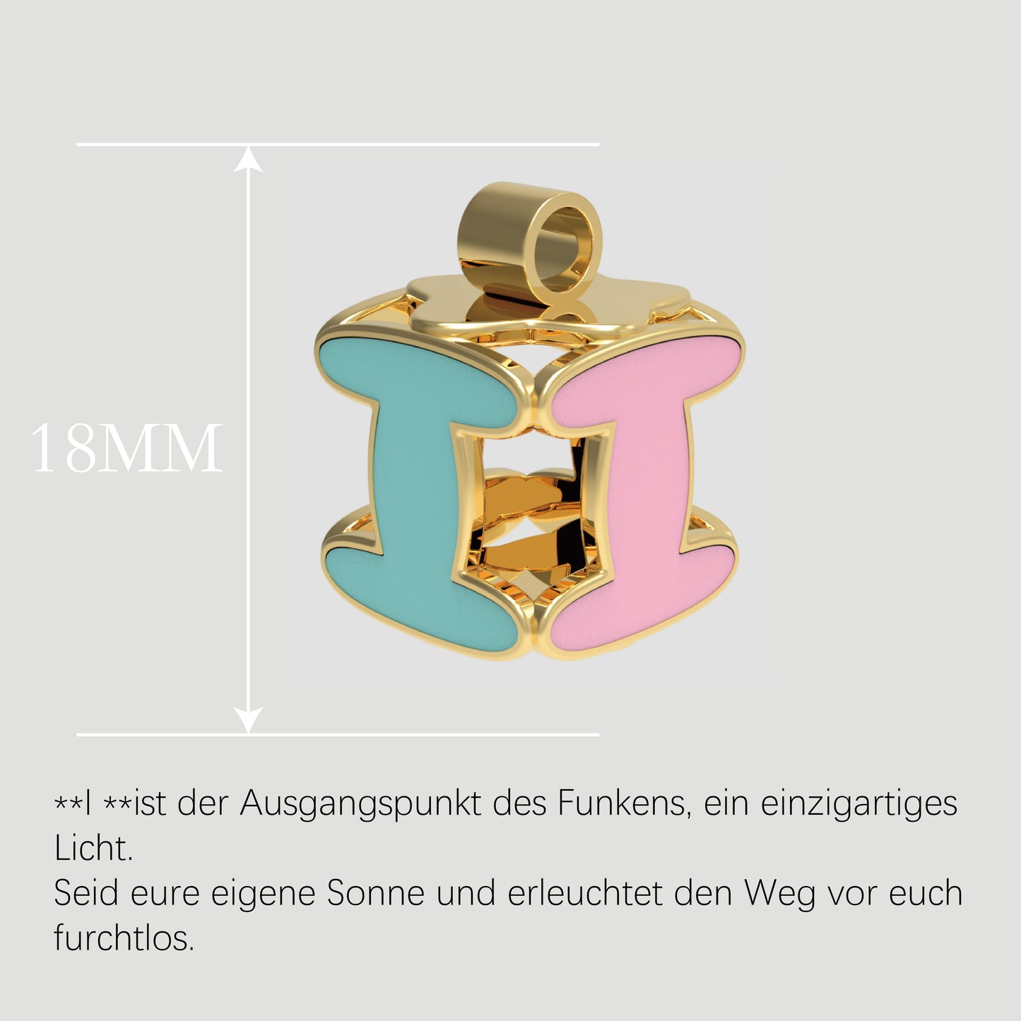 Fashion-Anhänger Buchstabe I-Pures Gold