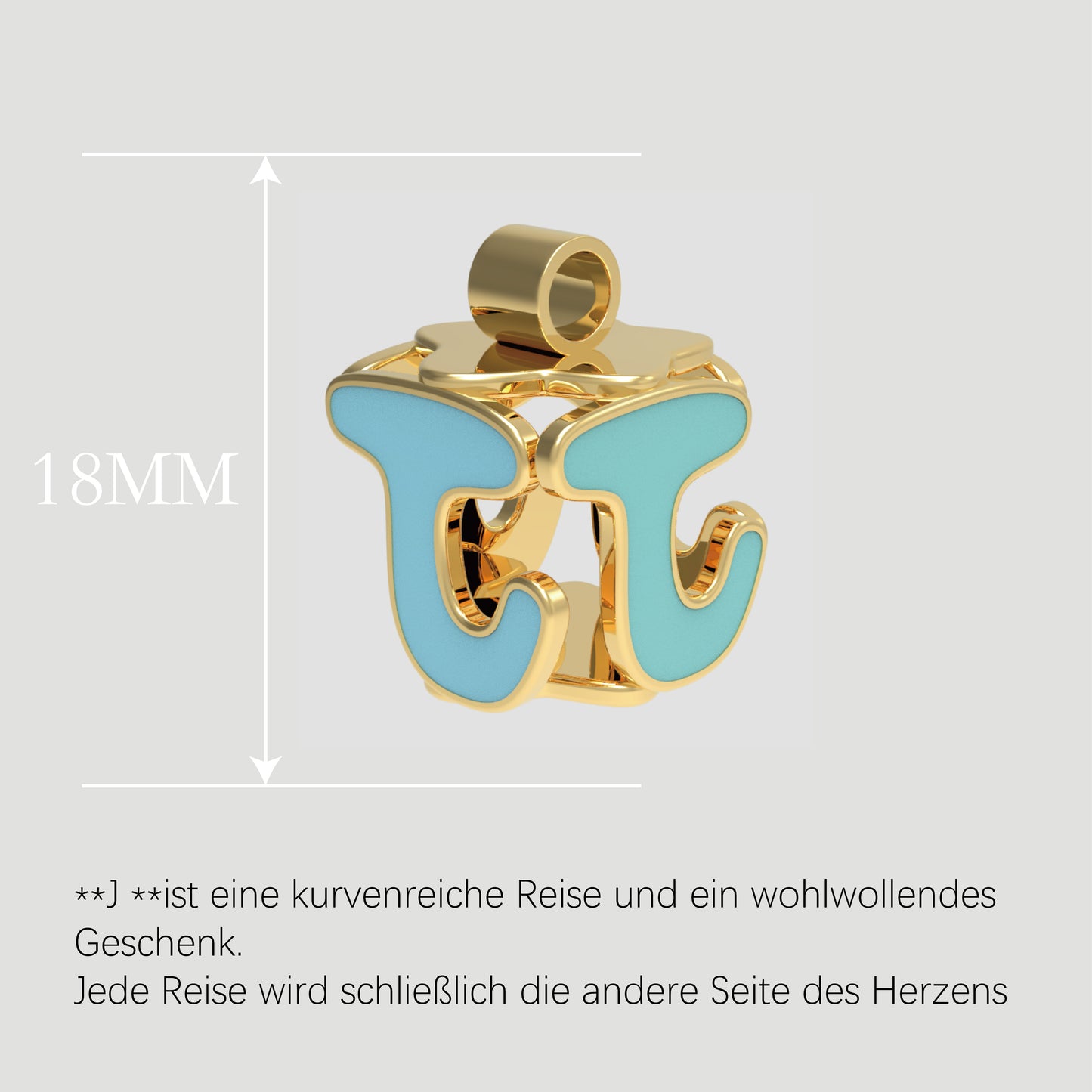 Fashion-Anhänger Buchstabe J-Pures Gold