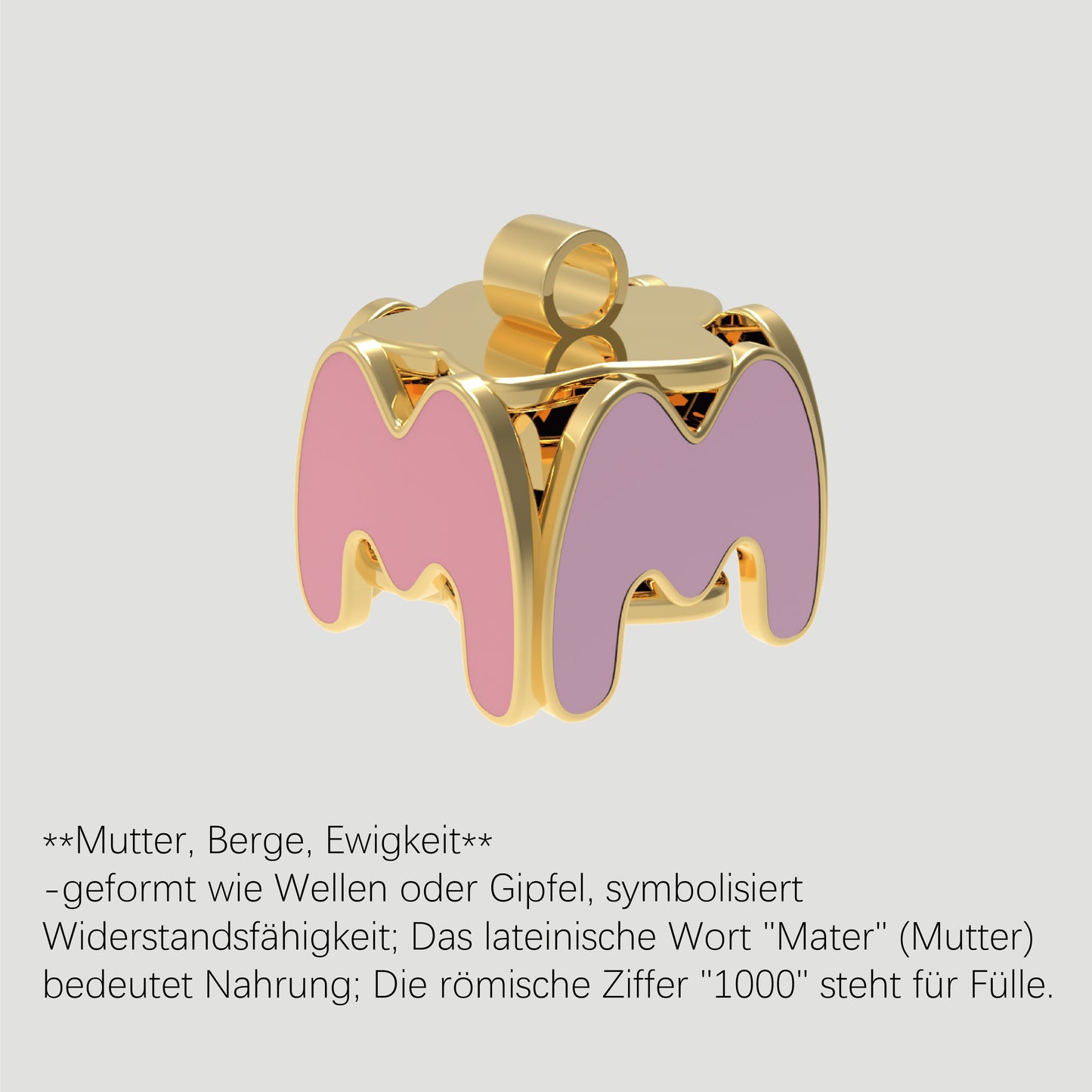 Fashion-Anhänger Buchstabe M-Pures Gold