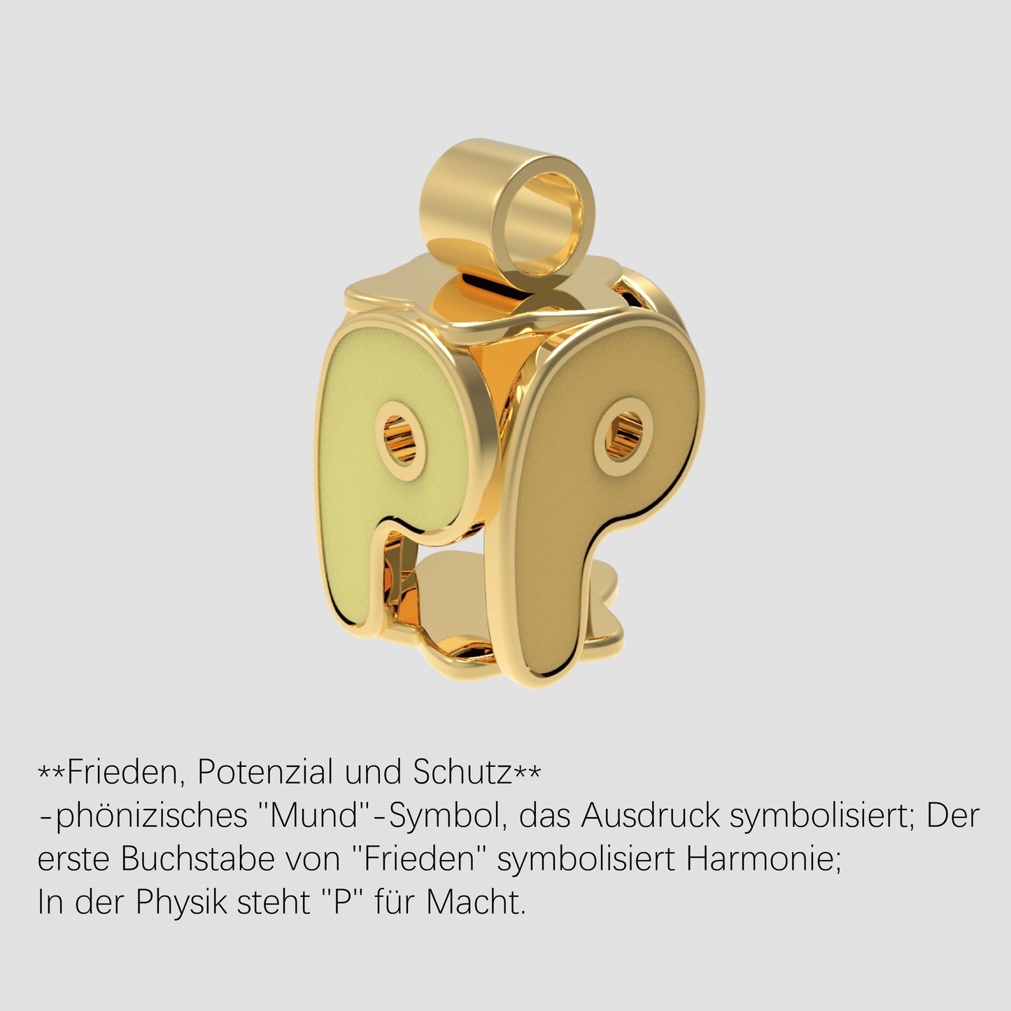 Fashion-Anhänger Buchstabe P-Pures Gold
