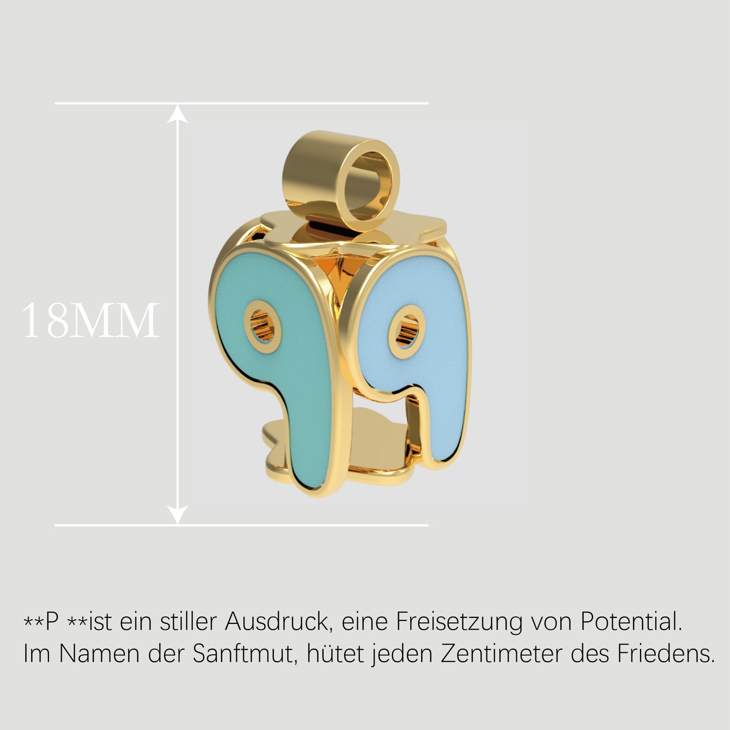 Fashion-Anhänger Buchstabe P-Pures Gold