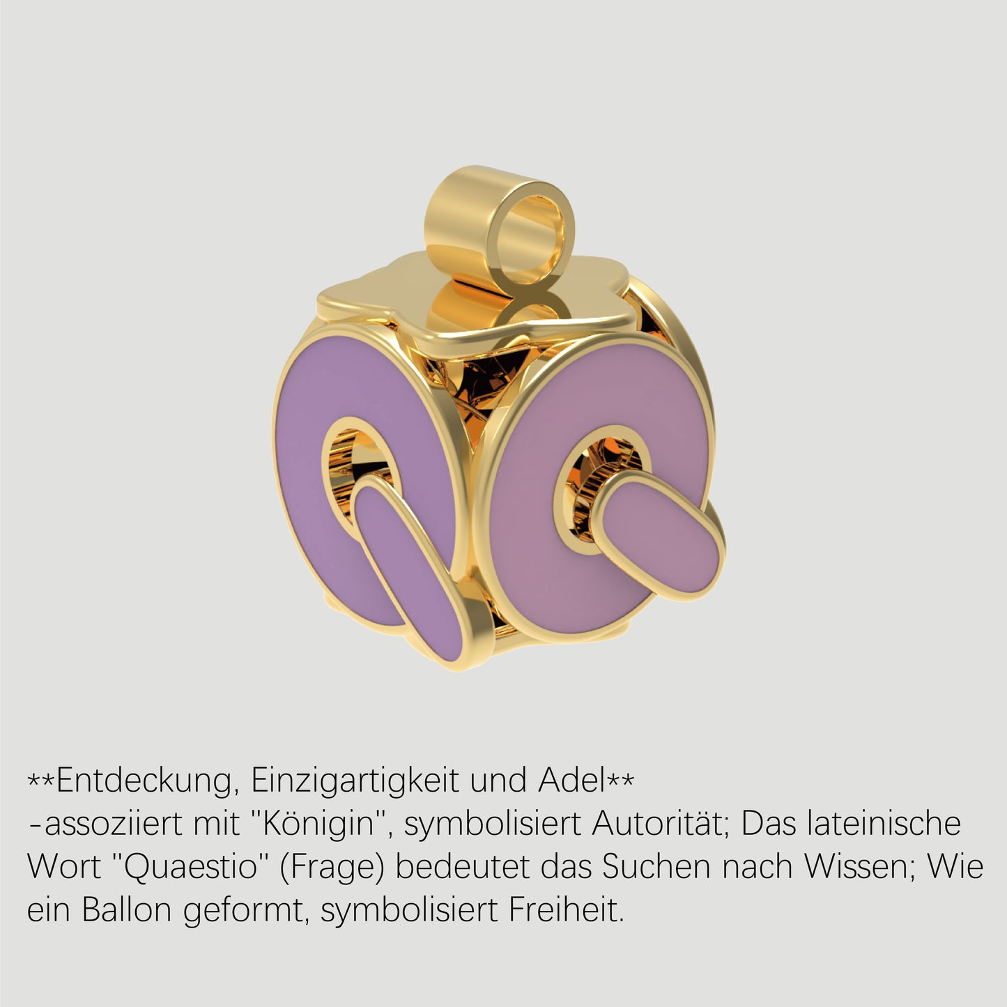 Fashion-Anhänger Buchstabe Q-Pures Gold