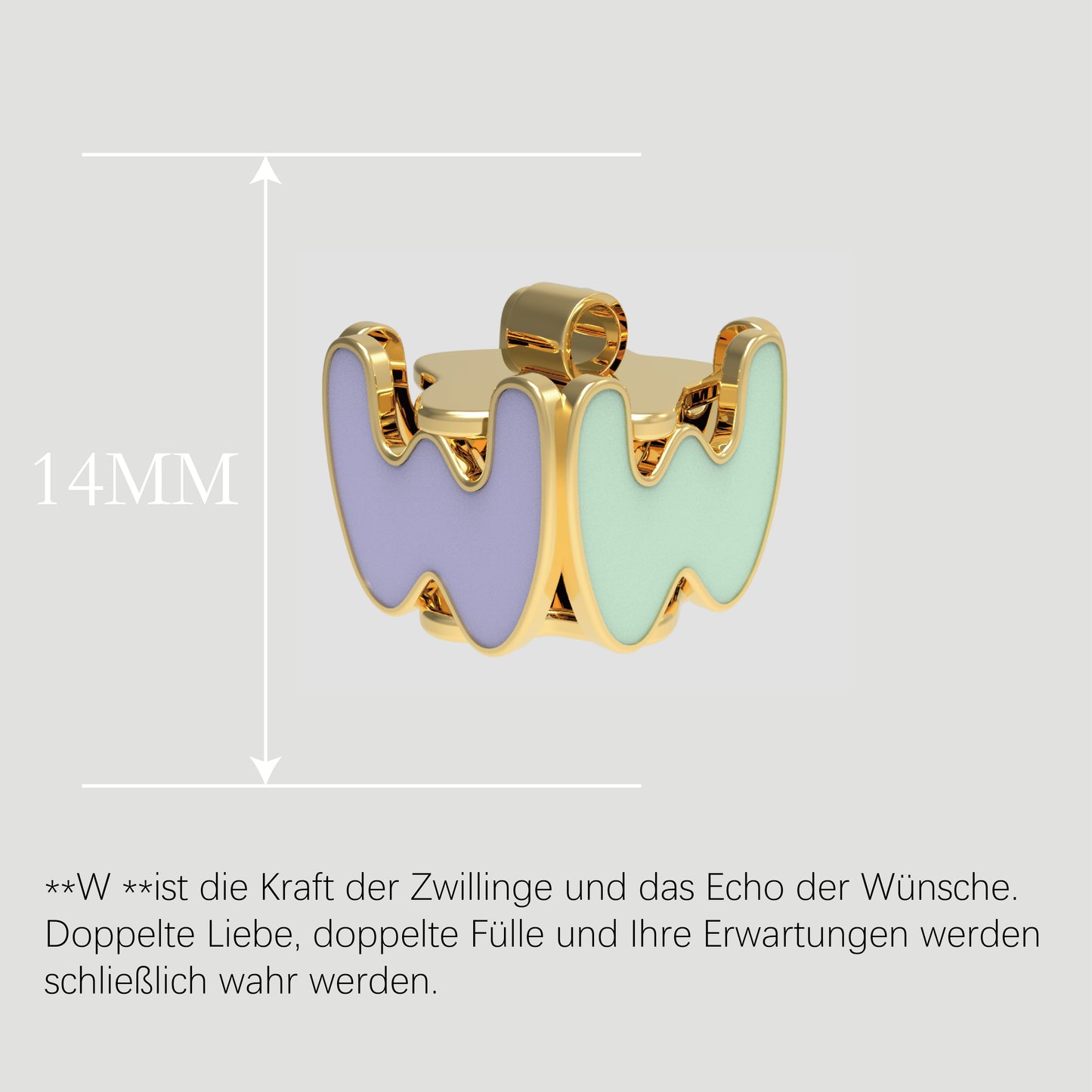 Fashion-Anhänger Buchstabe W-Pures Gold